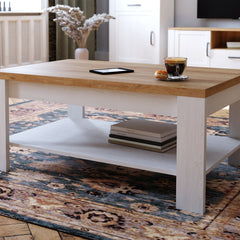 Bohol Coffee Table in Riviera Oak/White - Furniture One Shop