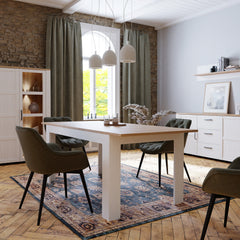 Bohol Extending Dining Table in Riviera Oak/White - Furniture One Shop