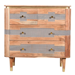 Wilton 4 Drawers Chest In Acacia Wood - UK - Furniture One Shop