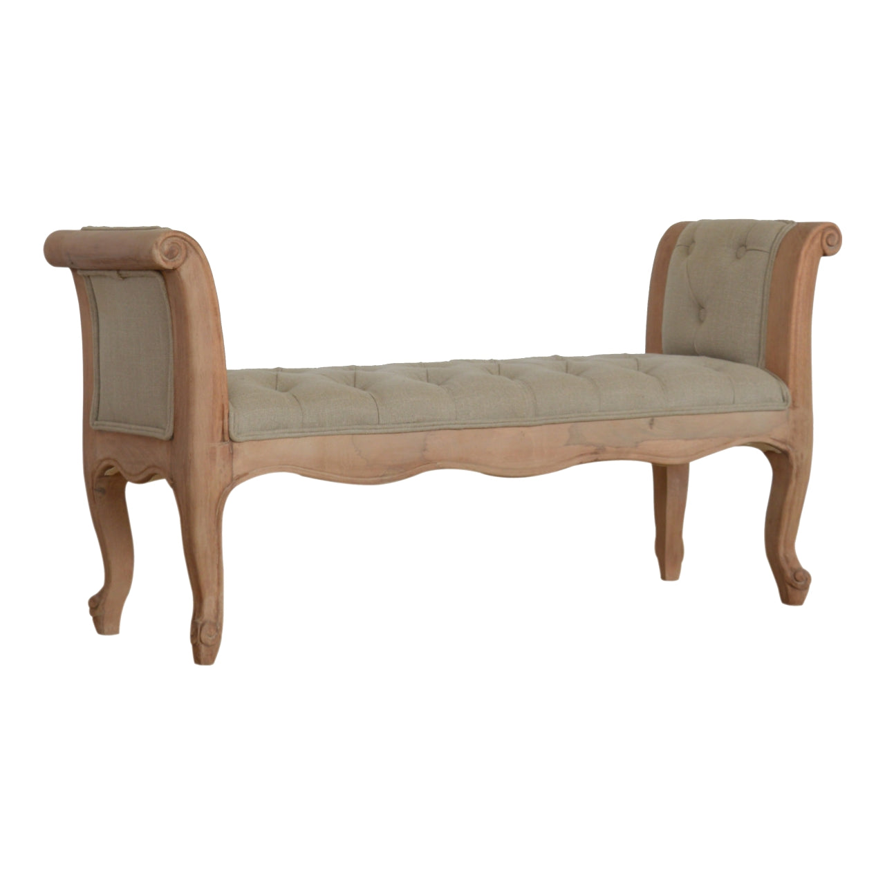 Cuisine Chaise Carved French Style Mud Linen Bench