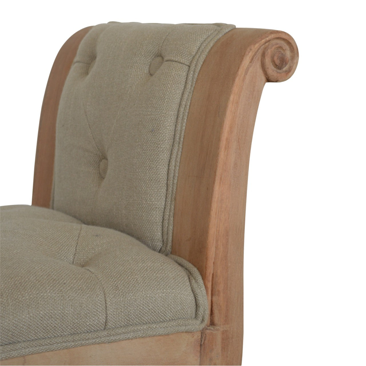 Cuisine Chaise Carved French Style Mud Linen Bench