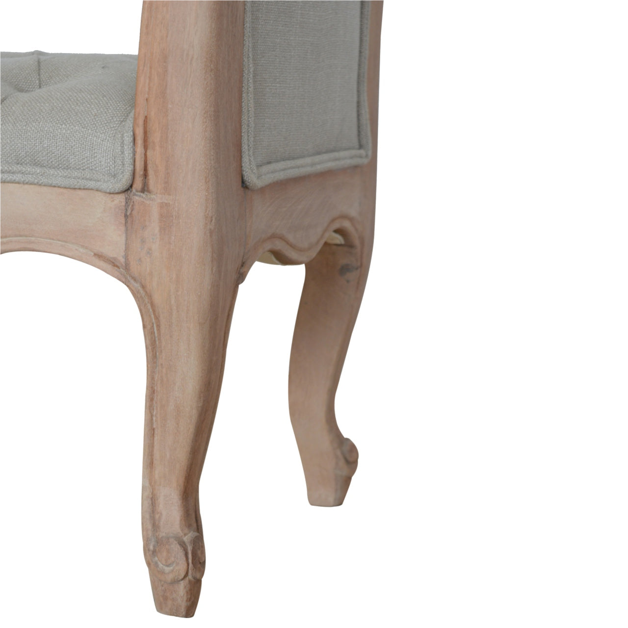 Cuisine Chaise Carved French Style Mud Linen Bench