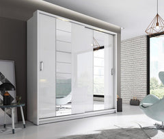 Arti AR-14 Large Wardrobe With 2 Sliding Doors in Matt White - Furniture One Shop