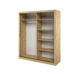 Arti AR-03 Wardrobe with 2 Mirrored Sliding Doors in Artisan Oak
