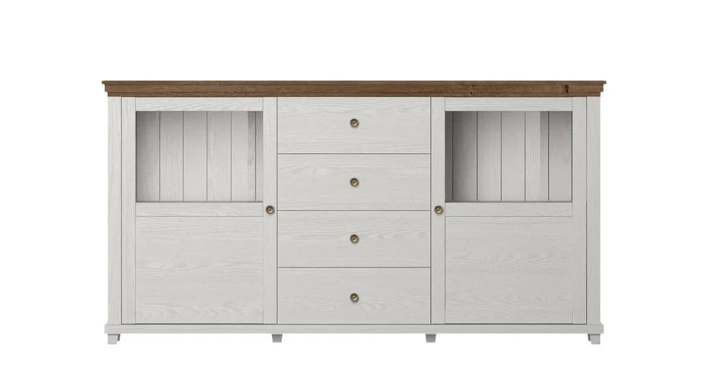 Evora Wooden 2 Door 4 Drawer Sideboard in Abisko Ash