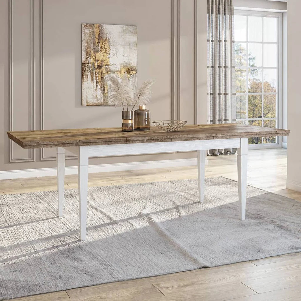 Evora Wooden Extending Dining Table in Abisko Ash and Oak Lefkas 160-240cm