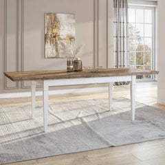 Evora Wooden Extending Dining Table in Abisko Ash and Oak Lefkas 160-240cm - Furniture One Shop