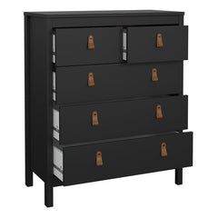 Barcelona Package - Bedside Table 2 drawers + Chest 3+2 drawer + Wardrobe with 2 doors in Matt Black - Furniture One Shop