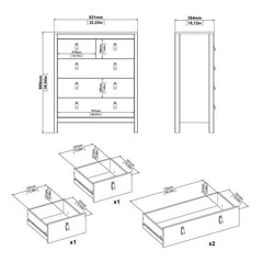 Barcelona Package - Bedside Table 2 drawers + Chest 3+2 drawer + Wardrobe with 2 doors in Matt Black - Furniture One Shop