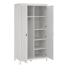 Barcelona Package - Bedside Table 2 drawers + Chest 3+2 drawer + Wardrobe with 2 doors in White - Furniture One Shop