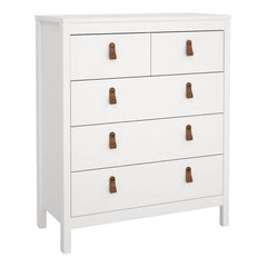 Barcelona Package - Bedside Table 2 drawers + Chest 3+2 drawer + Wardrobe with 3 doors in White - Furniture One Shop