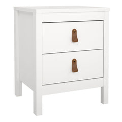 Barcelona Package - Bedside Table 2 drawers + Chest 3+2 drawer + Wardrobe with 3 doors in White - Furniture One Shop