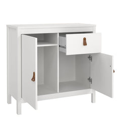 Barcelona Sideboard 2 Doors 1 Drawer in White - Furniture One Shop