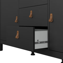 Barcelona Sideboard 2 Doors 3 Drawers in Matt Black - Furniture One Shop