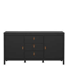 Barcelona Sideboard 2 Doors 3 Drawers in Matt Black - Furniture One Shop