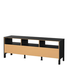 Barcelona TV Unit 3 Drawers in Matt Black - Furniture One Shop