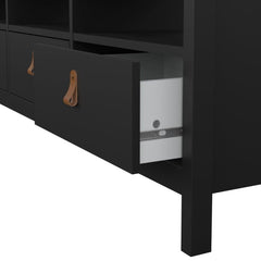 Barcelona TV Unit 3 Drawers in Matt Black - Furniture One Shop