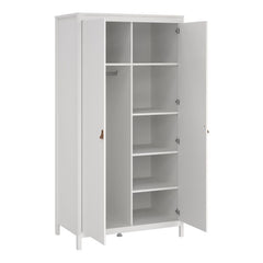 Barcelona Wardrobe with 2 Doors in White - Furniture One Shop
