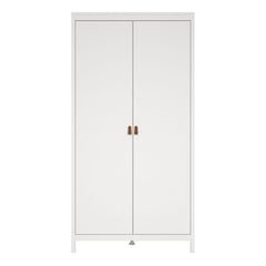 Barcelona Wardrobe with 2 Doors in White - Furniture One Shop