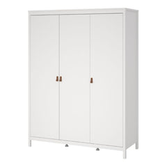 Barcelona Wardrobe with 3 Doors in White - Furniture One Shop