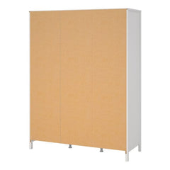 Barcelona Wardrobe with 3 Doors in White - Furniture One Shop
