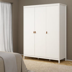 Barcelona Wardrobe with 3 Doors in White - Furniture One Shop