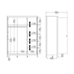 Barcelona Wardrobe with 3 Doors in White - Furniture One Shop
