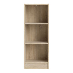 Basic Low Narrow Bookcase (2 Shelves) in Oak - Furniture One Shop