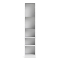 Basic Tall Narrow Bookcase (4 Shelves) in White - Furniture One Shop