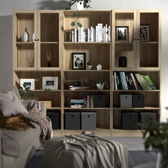 Basic Tall Wide Bookcase (4 Shelves) in Oak - Furniture One Shop