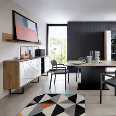 Brolo Extending Dining Table 160-200cm in Walnut and Dark Panel Finish - Furniture One Shop