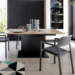 Brolo Extending Dining Table 160-200cm in Walnut and Dark Panel Finish - Furniture One Shop