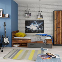 Brooklyn Single Bed 120 cm in Walnut - Furniture One Shop