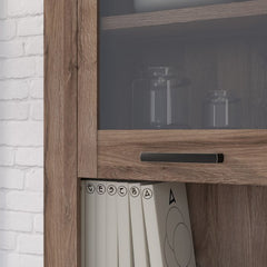 Corona Narrow Display Cabinet in Tabak Oak - Furniture One Shop