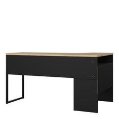 Function Plus Corner Desk 2 Drawers in Black Matt and Oak - Furniture One Shop