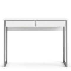 Function Plus Desk 2 Drawers in White High Gloss - Furniture One Shop