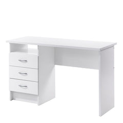 Function Plus Wooden Deskwith 3 Drawers in White