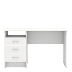 Function Plus Wooden Deskwith 3 Drawers in White