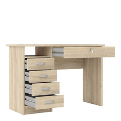 Function Plus Desk 5 Drawers in Oak - Furniture One Shop
