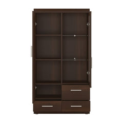 Imperial 2 Door 3 Drawer Glazed Display Cabinet in Dark Mahogany Melamine - Furniture One Shop