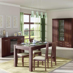 Imperial Tall 1 Door 2 Drawer Narrow Cabinet in Dark Mahogany Melamine - Furniture One Shop