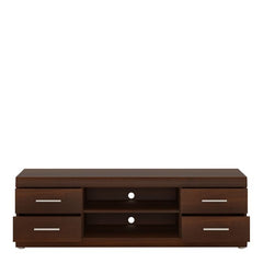 Imperial Wide 4 Drawer TV Cabinet in Dark Mahogany Melamine - Furniture One Shop