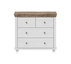 Evora 4 Drawer Chest of Drawers in Abisko Ash and Oak Lefkas - 90cm - Furniture One Shop