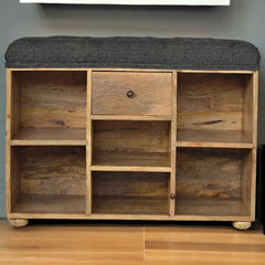 Nosh Nook Black Tweed 1 Drawer Bench