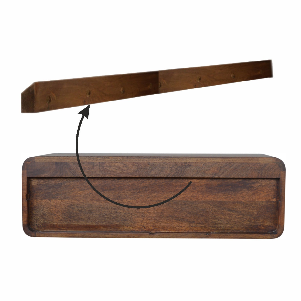 Contemporary Desk Floating Chestnut Open Console - Furniture One Shop