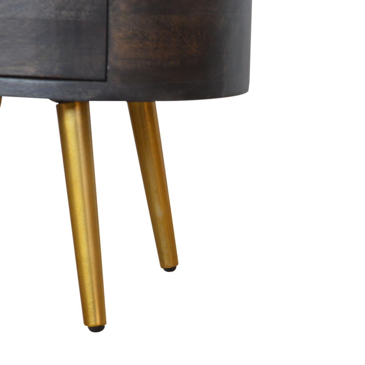 Greek Ash Black Bedside with Brass Legs