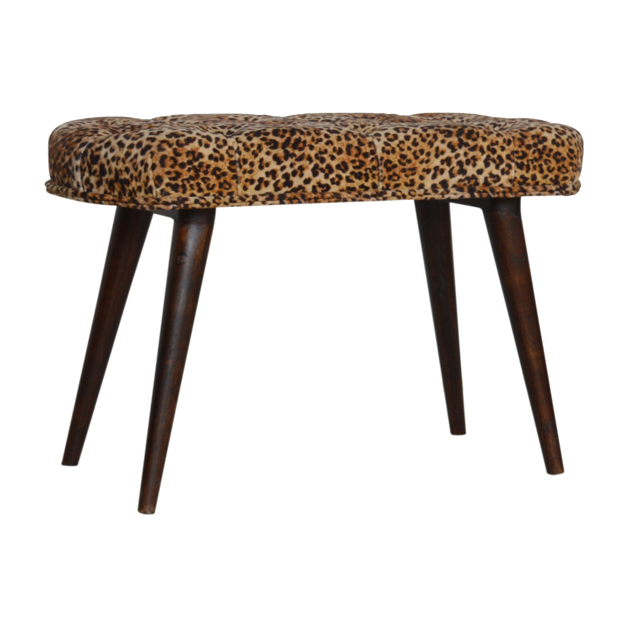 BanquetBench Leopard Print Deep Button Bench