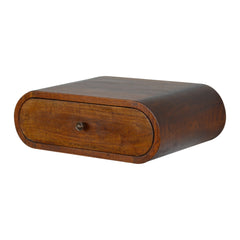 Old Compton Wall Mounted Round Chestnut Bedside - Furniture One Shop