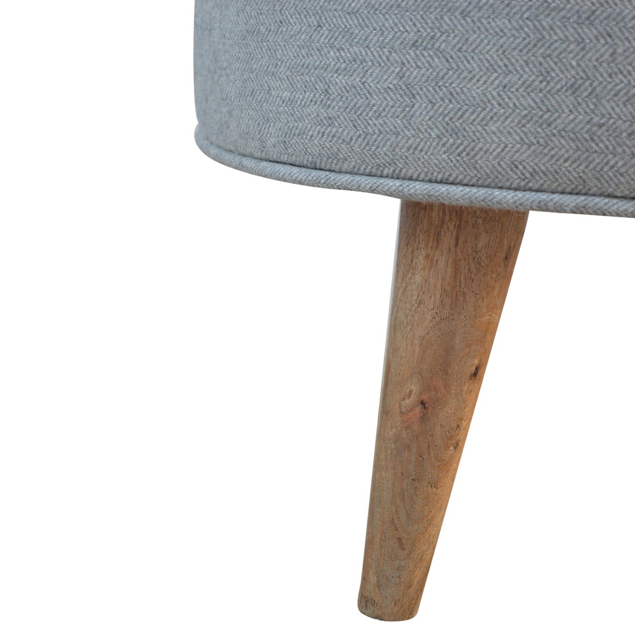 RestEase Round Grey Tweed Footstool