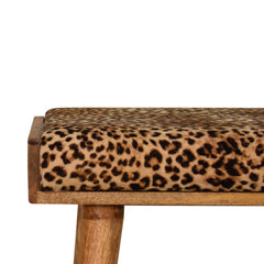 HeelHaven Leopard Velvet Tray Style Footstool